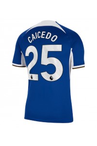 Chelsea Moises Caicedo #25 Jalkapallovaatteet Kotipaita 2023-24 Lyhythihainen